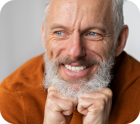 Close up on man smiling